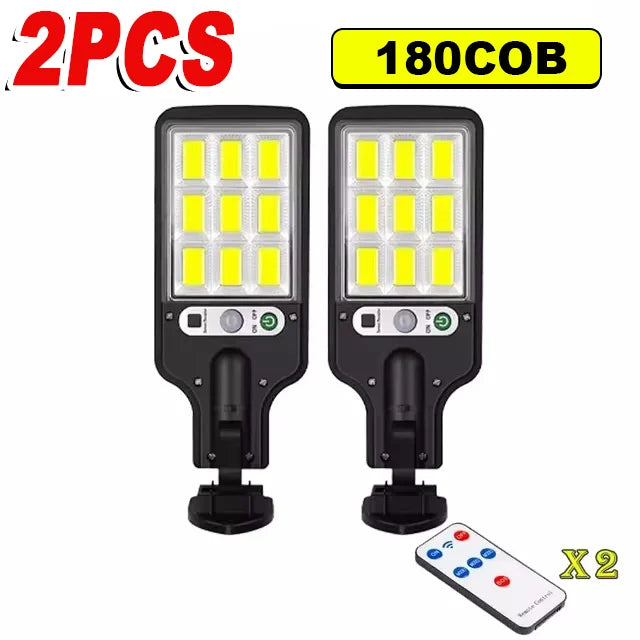 180COB Outdoor Solar Lights Motion Sensor Three Modes Waterproof Security Wall Lighting for Patio Garden Door Street Light
