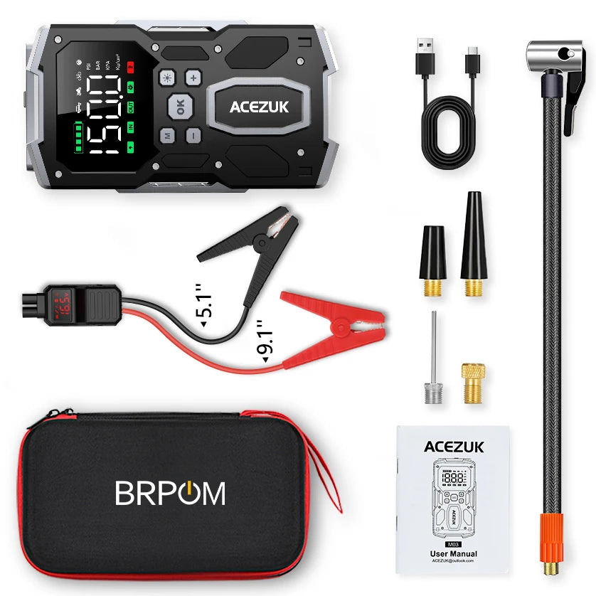 3000A 4000A 5000A Start Power Bank Jump Starter Car Booster External Battery 12V Starting Device for Petrol and Diesel Vehicles