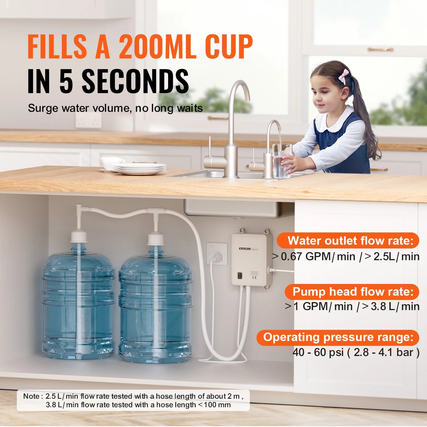 SucceBuy Water Bottle Dispenser Pump System with Filter Softener for Reverse Osmosis Refrigerator Ice Maker