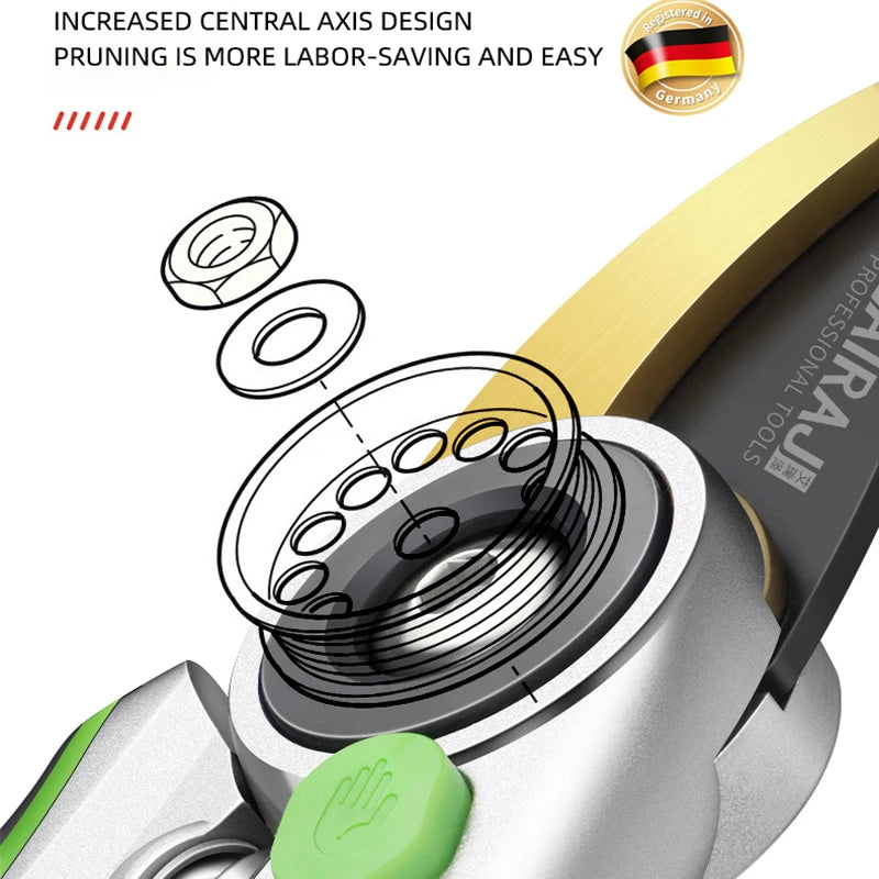 AIRAJ Pruning Shear Garden Tools Labor Saving Scissors Sharp Branch Pruners Durable Anti Slip Grip