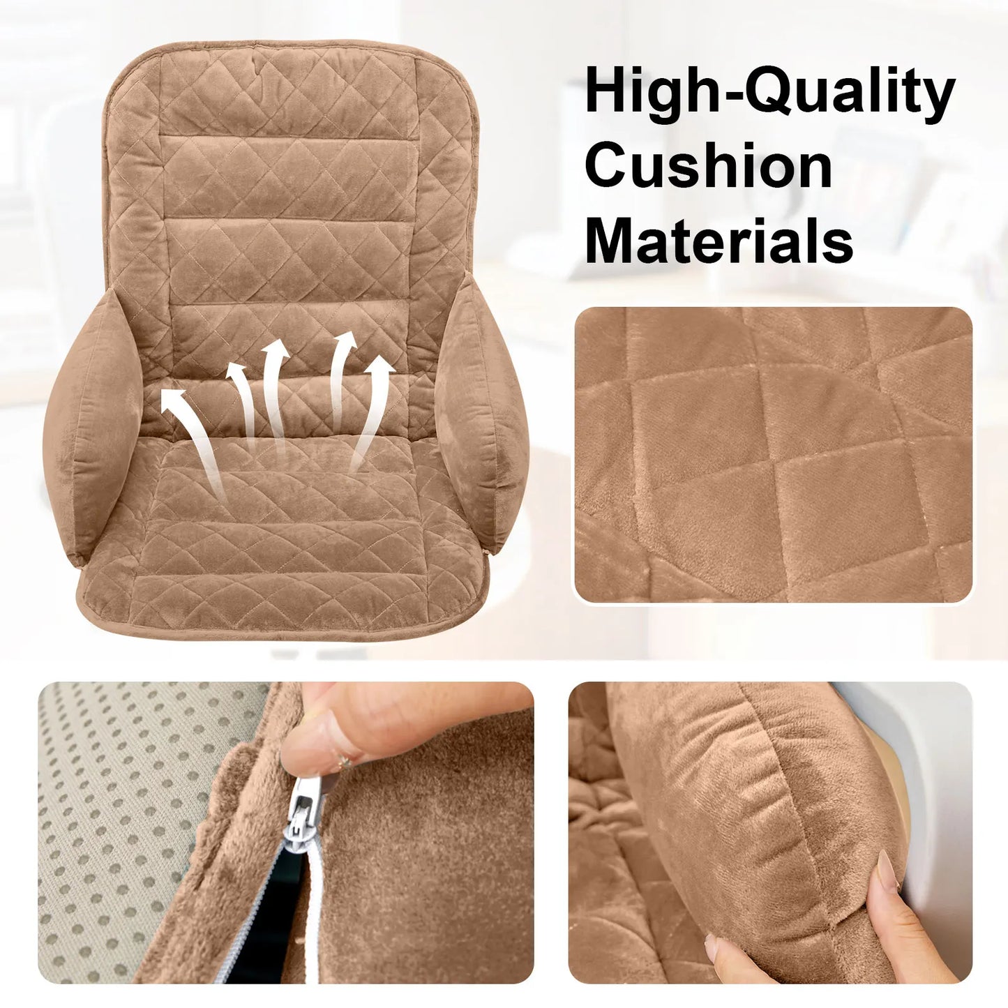 Office Chair Seat Cushion Crystal Velvet Cushion Backrest for Office Chair Sedentary Student Chair Cushion