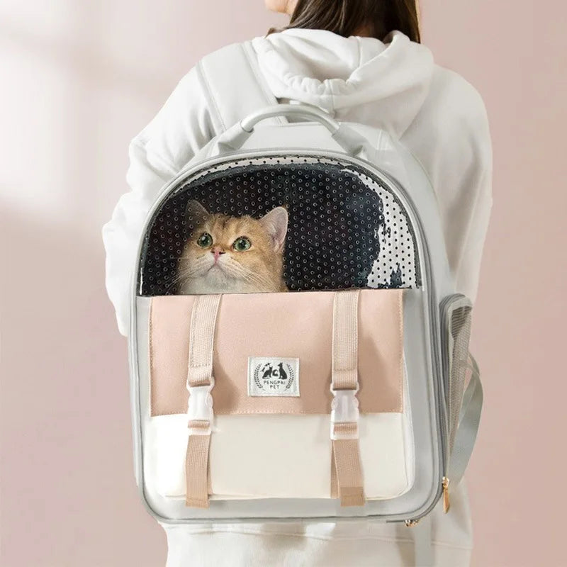 Pet Carrier Bag Cat Backpack Travel Breathable Nylon Double Shoulder Bag For All Breeds
