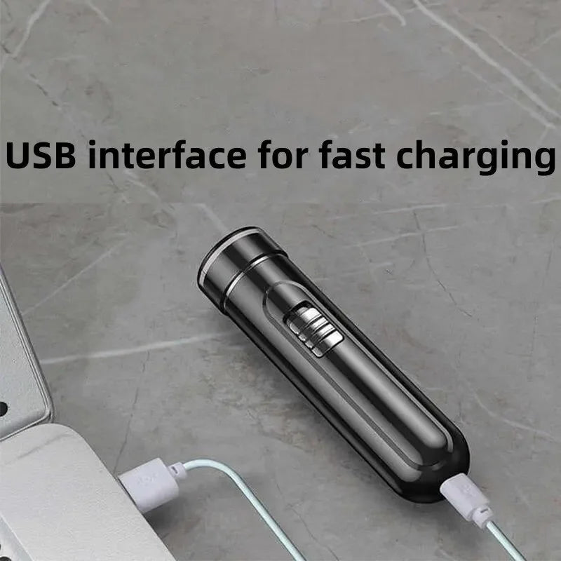 Compact Convenient Electric Razor for Men USB Rechargeable Wet Dry Easy One Button Use Perfect for Home Car Travel