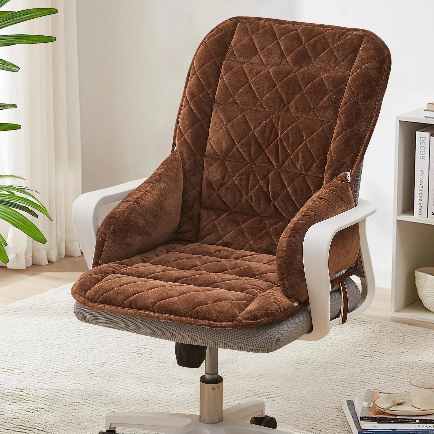 Office Chair Seat Cushion Crystal Velvet Cushion Backrest for Office Chair Sedentary Student Chair Cushion