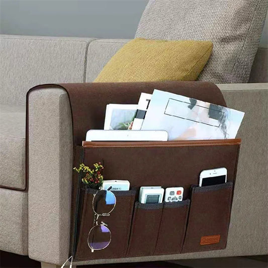 Household Armchair Caddy Felt Couch Recliner Armrest Organizer for Magazine Tablet Cell Phone Remote Control Storage Bag