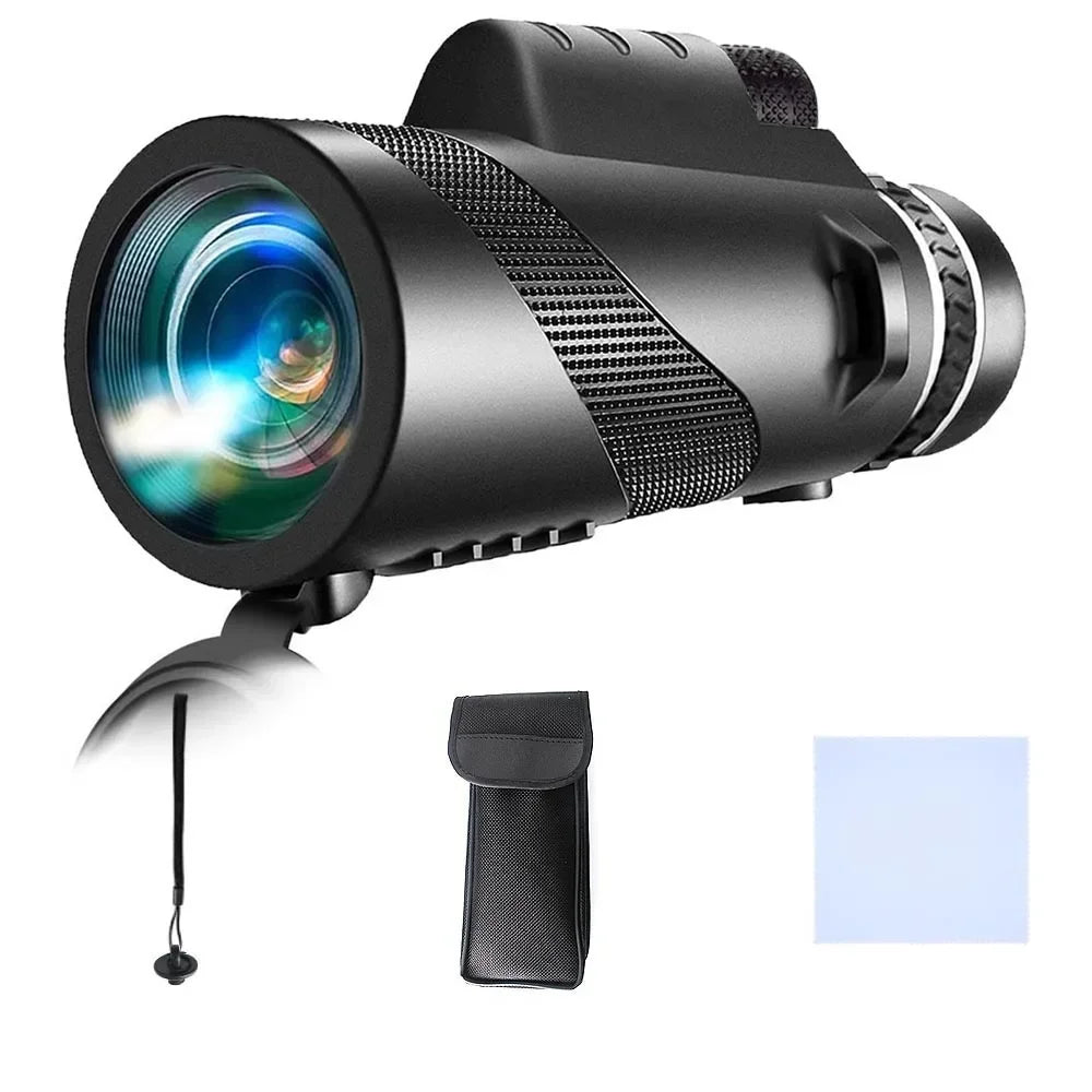Portable Monocular Telescope 80X100 HD Long Range Zoom Telescope with Tripod  Phone Clip for Hunting Camping Outdoor Adventures