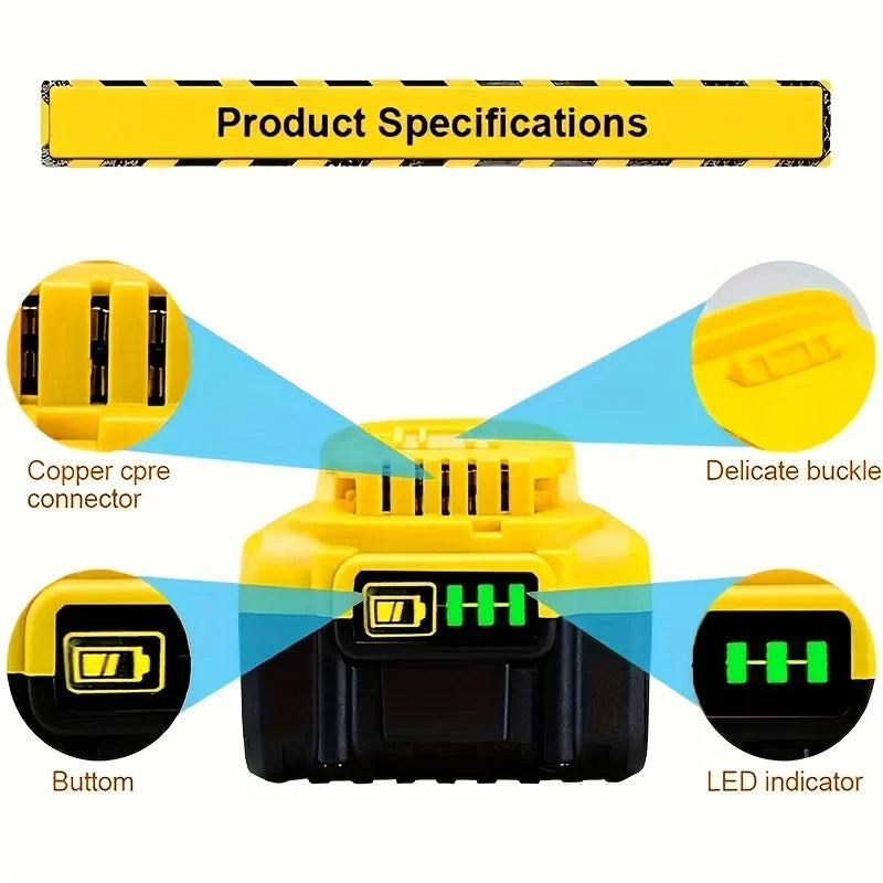 Replace DeWei 20V 8.4Ah DCB205 Hand Drill Electric Tool Lithium Battery DCB206-2 DCB205-2 DCB205