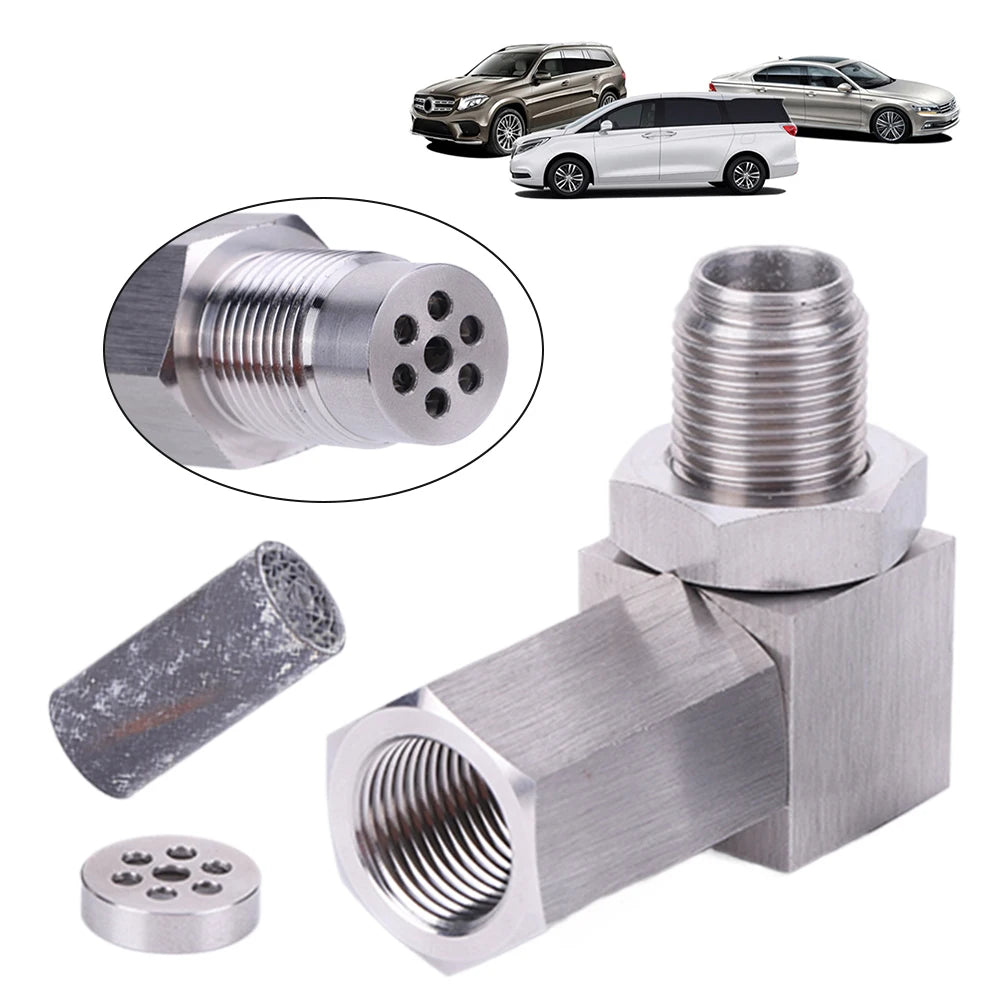 O2 Bung Extension Catalytic Converter 90 Degree P0420 P0430 M18X1.5 Mini Catalyst O2 Adapter Oxygen Sensor CEL Eliminator