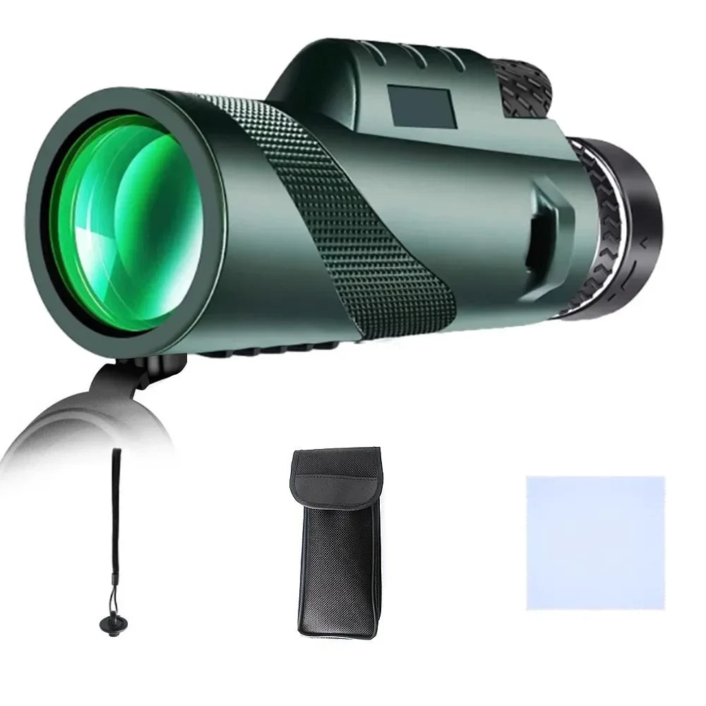 Portable Monocular Telescope 80X100 HD Long Range Zoom Telescope with Tripod  Phone Clip for Hunting Camping Outdoor Adventures