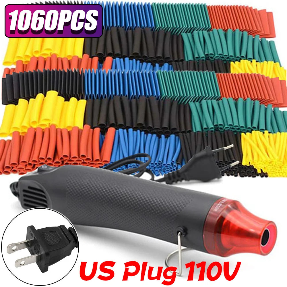 1060 530 127PCS Heat Shrink Tubing Kit 2 to 1 Shrinkable Wire Cover for Cable Repair Protection