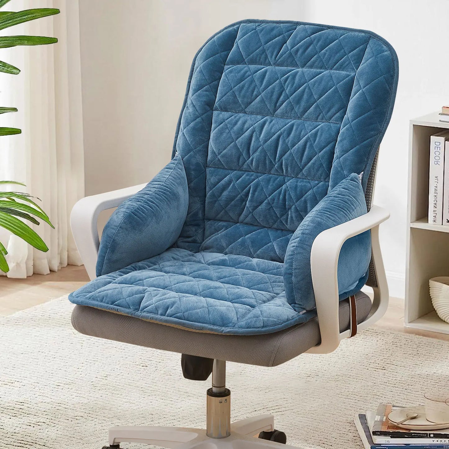 Office Chair Seat Cushion Crystal Velvet Cushion Backrest for Office Chair Sedentary Student Chair Cushion