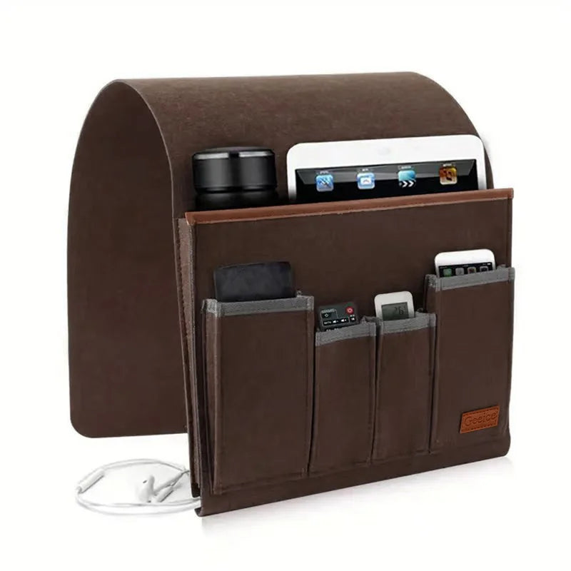 Household Armchair Caddy Felt Couch Recliner Armrest Organizer for Magazine Tablet Cell Phone Remote Control Storage Bag
