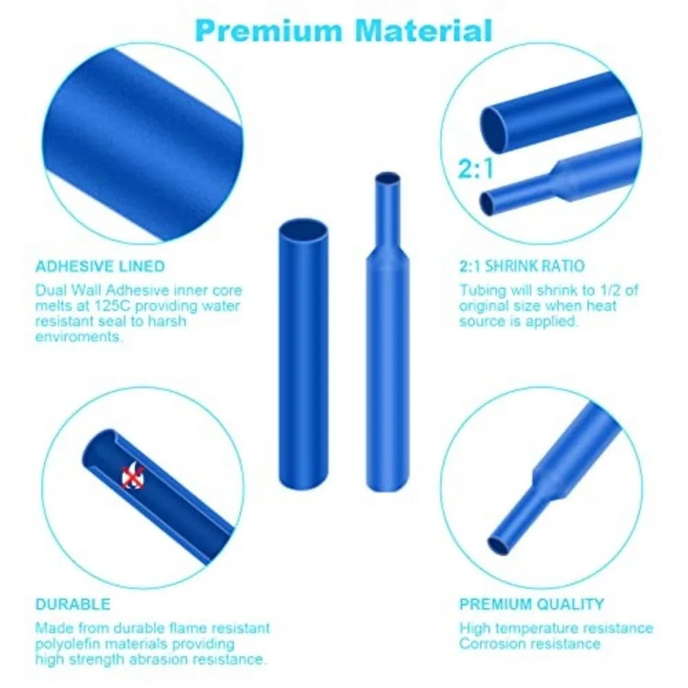 1060 530 127PCS Heat Shrink Tubing Kit 2 to 1 Shrinkable Wire Cover for Cable Repair Protection