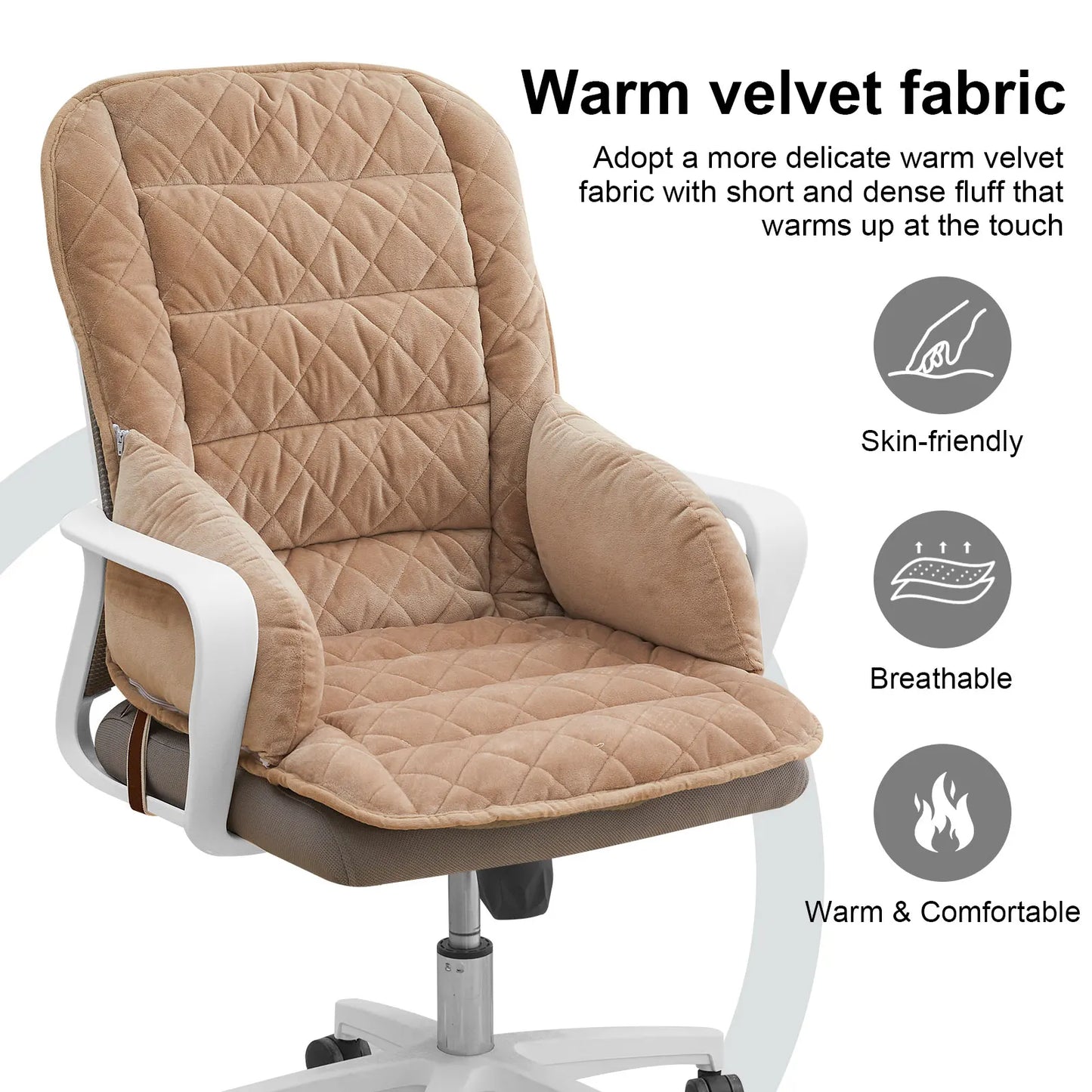 Office Chair Seat Cushion Crystal Velvet Cushion Backrest for Office Chair Sedentary Student Chair Cushion