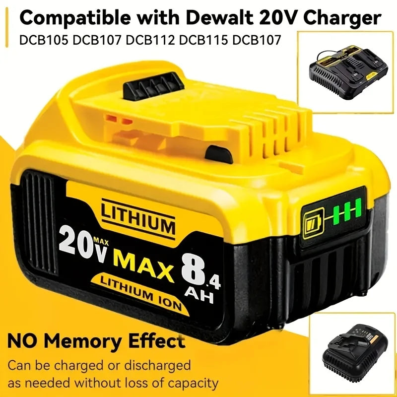 Replace DeWei 20V 8.4Ah DCB205 Hand Drill Electric Tool Lithium Battery DCB206-2 DCB205-2 DCB205