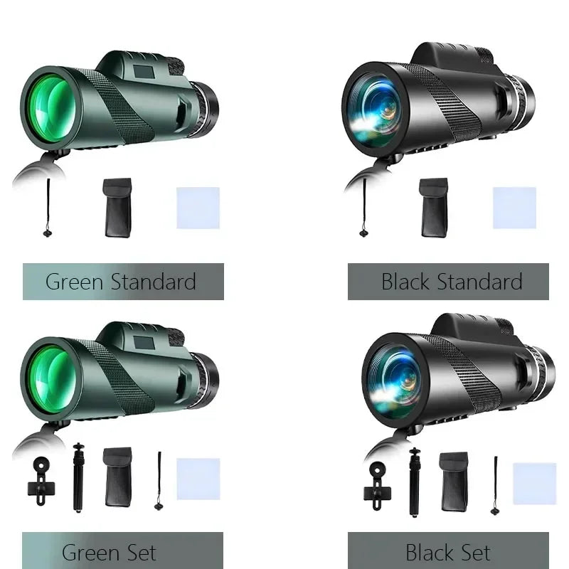 Portable Monocular Telescope 80X100 HD Long Range Zoom Telescope with Tripod  Phone Clip for Hunting Camping Outdoor Adventures