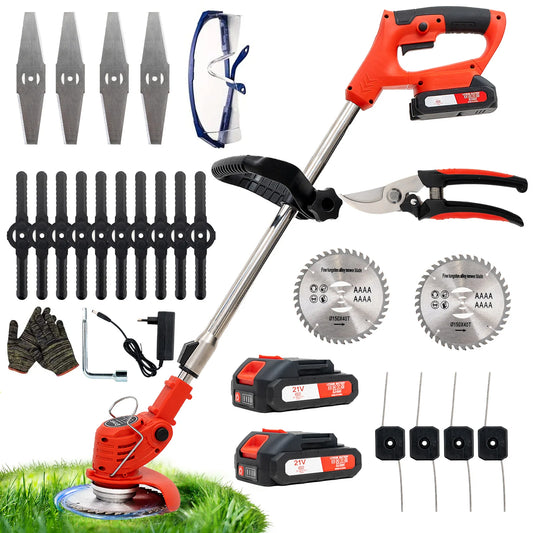 Outigo Cordless String Trimmer Edger and Weed Trimmer with Attachment Capability and Two 21V Batteries