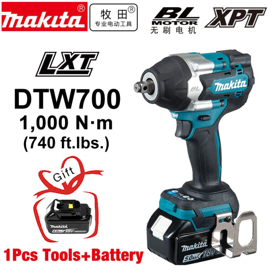 Makita 1000 Nm High Torque DTW700 Brushless Cordless Electric Impact Wrench 1/2 Inch Lithium Ion Battery For Makita 18V Battery