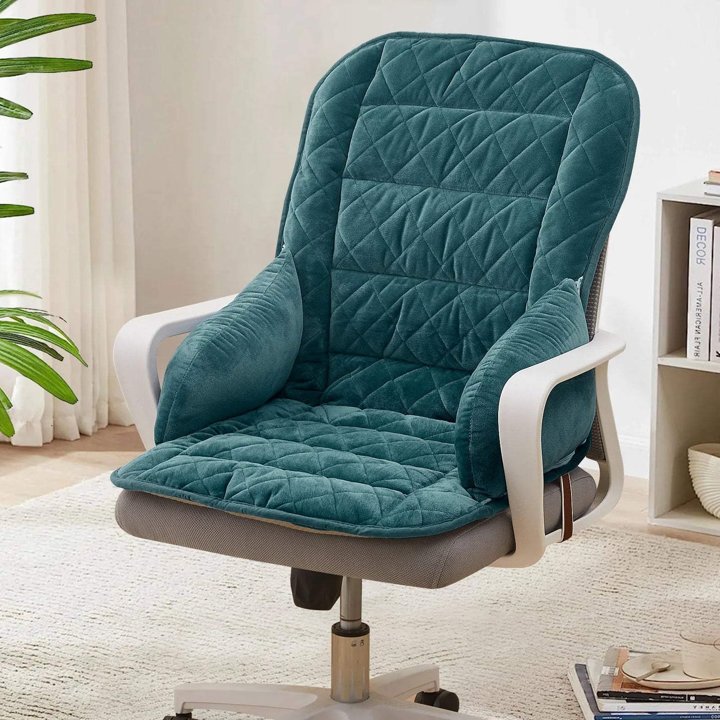 Office Chair Seat Cushion Crystal Velvet Cushion Backrest for Office Chair Sedentary Student Chair Cushion