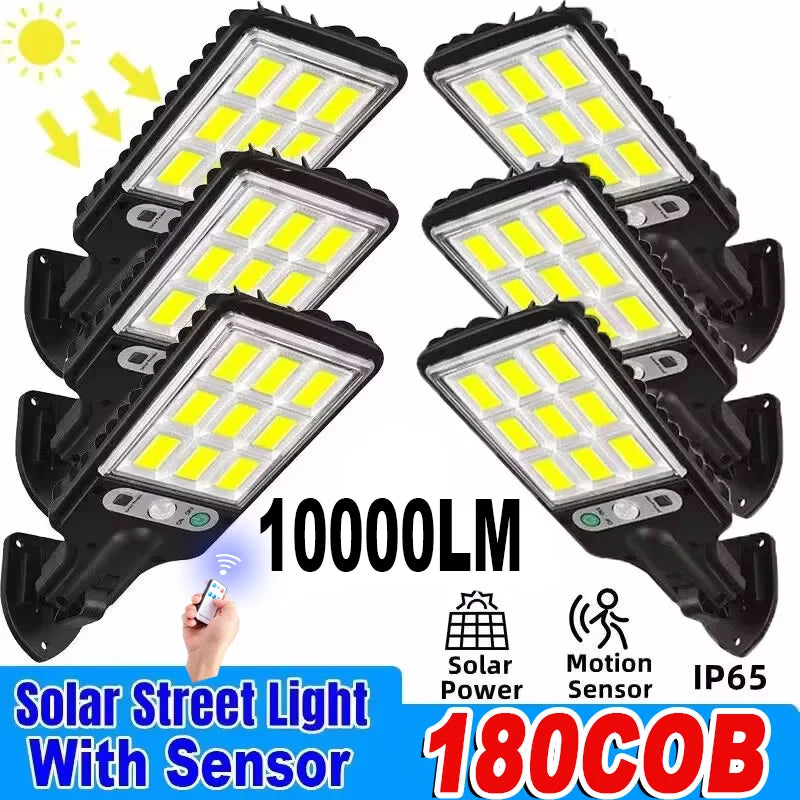 180COB Outdoor Solar Lights Motion Sensor Three Modes Waterproof Security Wall Lighting for Patio Garden Door Street Light
