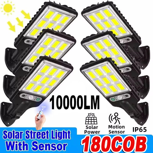 180COB Outdoor Solar Lights Motion Sensor Three Modes Waterproof Security Wall Lighting for Patio Garden Door Street Light