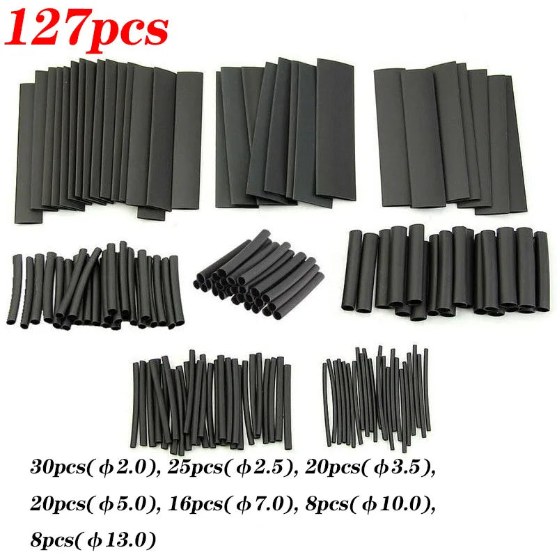 1060 530 127PCS Heat Shrink Tubing Kit 2 to 1 Shrinkable Wire Cover for Cable Repair Protection