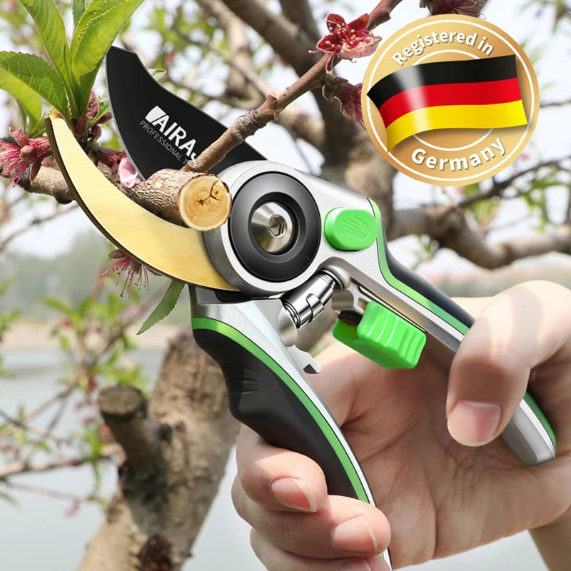 AIRAJ Pruning Shear Garden Tools Labor Saving Scissors Sharp Branch Pruners Durable Anti Slip Grip