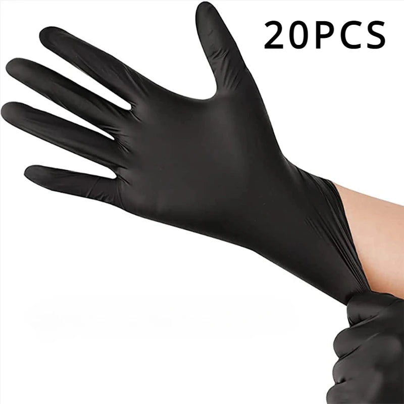 Black Nitrile Gloves Thickened Disposable Gloves for Cleaning Hairdressing Waterproof Dishwashing Tattoo Gloves Available in 100 50 20PCS