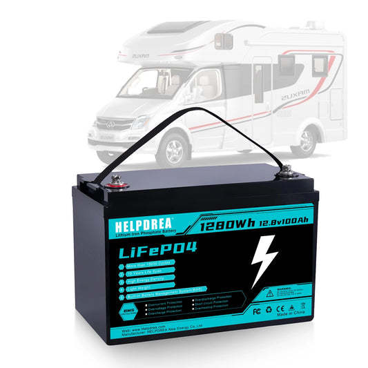 LiFePO4 Lithium Battery with Built-in BMS 5000 Plus Cycles Rechargeable Battery for RV Solar Applications