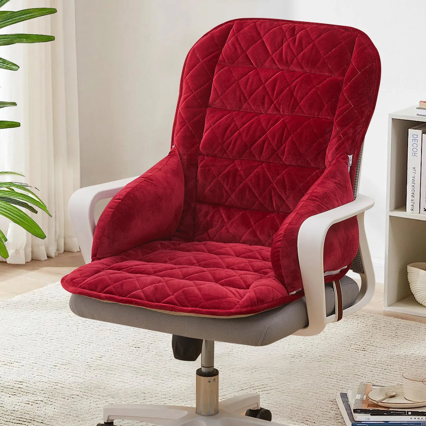 Office Chair Seat Cushion Crystal Velvet Cushion Backrest for Office Chair Sedentary Student Chair Cushion