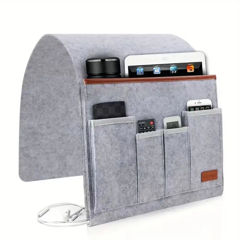 Household Armchair Caddy Felt Couch Recliner Armrest Organizer for Magazine Tablet Cell Phone Remote Control Storage Bag